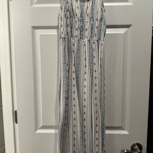 Japna Boho Striped Maxi Dress with Smocked Bodice